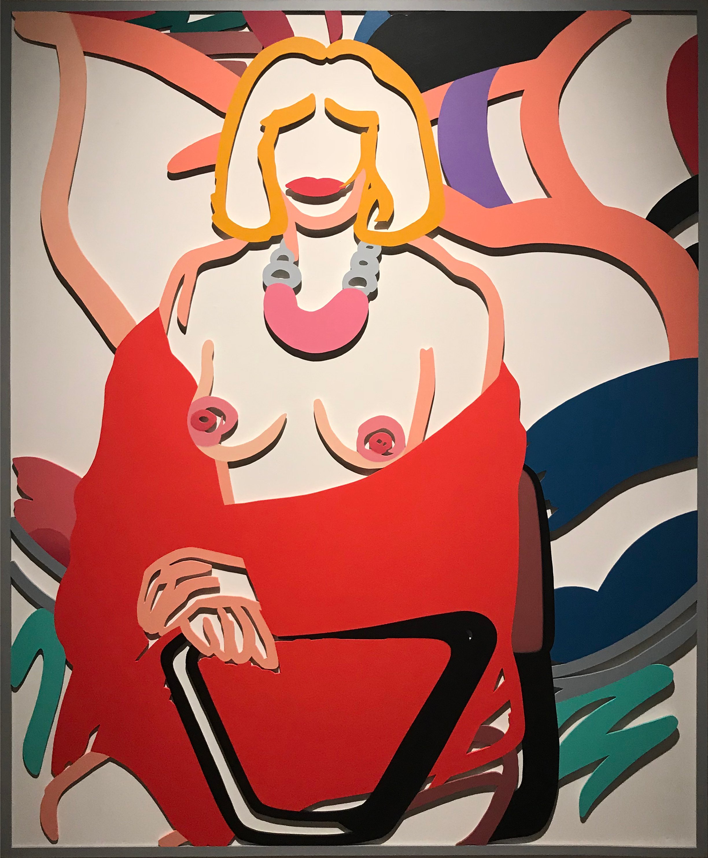 Tom Wesselmann Claire with Robe Half Off with Vivienne Laser Cut Steel67 x 54 inches