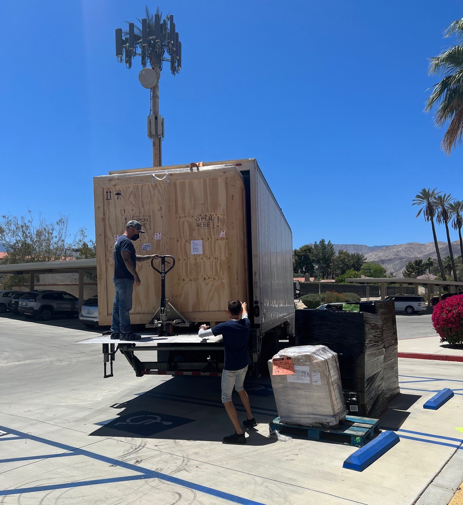 SHIPPING crate unloaded at VC