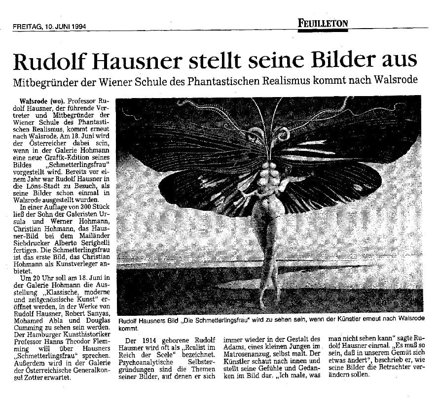 Rudolf Hausner stellt seine Bilder aus